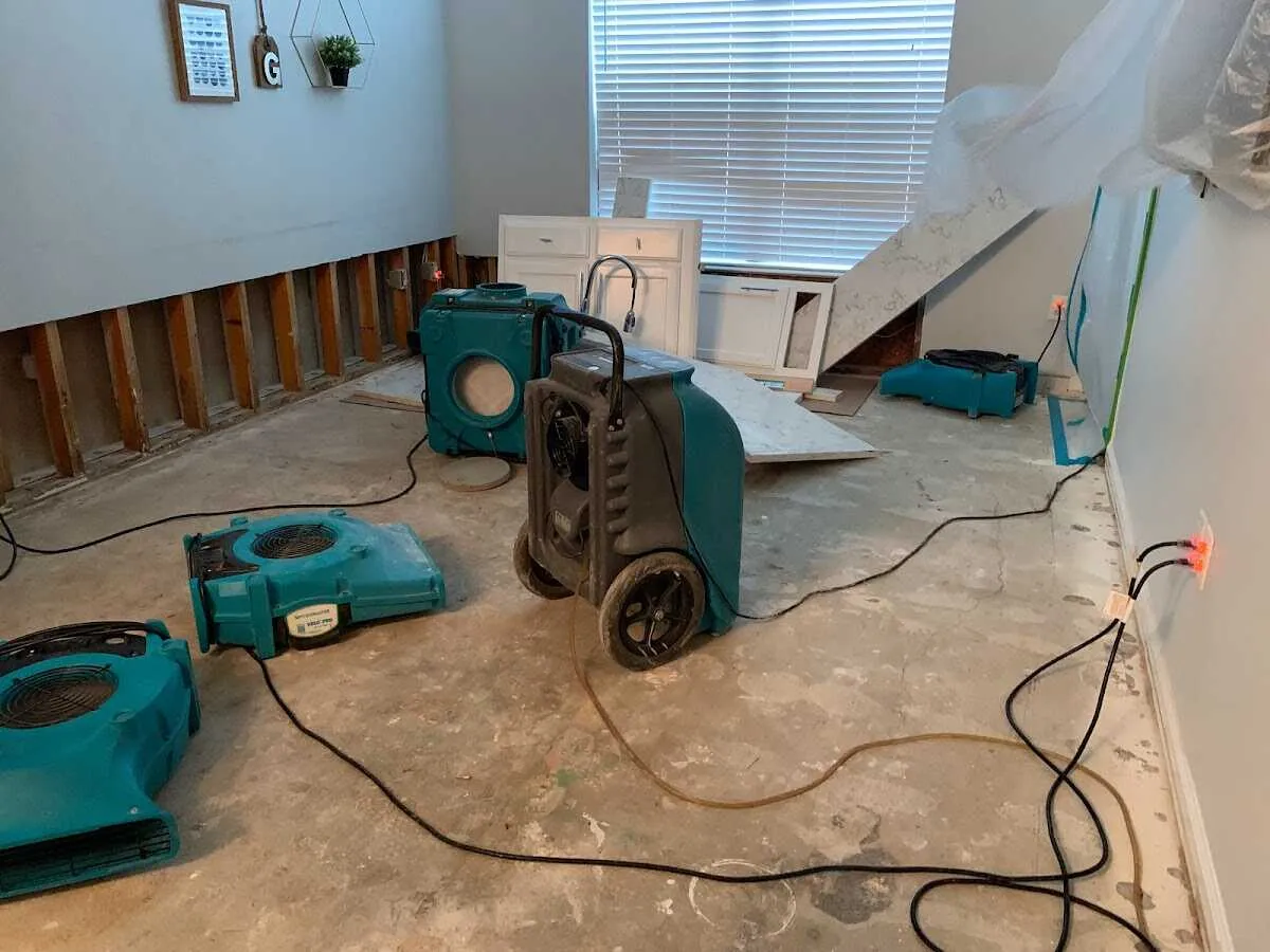 Dehumidifier in flood-cut room for Water Extraction & Removal in Pepperell